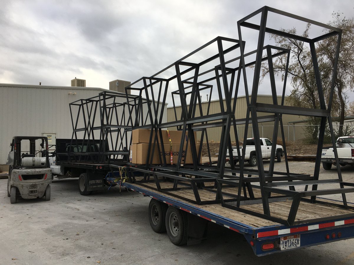 Shipping four truck loads of these custom, architecturally blackened, steel frames for a <a href="/WadmanCorp/">Wadman Corporation</a> construction project in downtown Salt Lake City. 

#metalfabrication #architect #ornamentalmetals #customfabrication