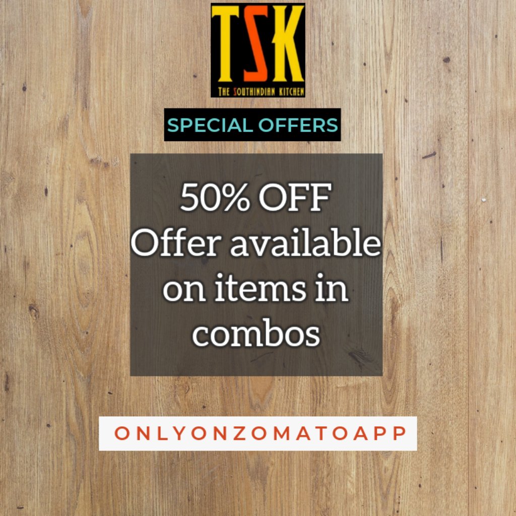 tskchennai's tweet photo. Exciting 50% offer for Zomato app users... Offers applicable on TSK combo dishes...
#tsk_chennai #tsk #thesouthindiankitchen #chennai #chennaifoodie #Thiruvanmiyur #ECR #ecrrestaurants #ecrchennai #iplchennai #cskforever https://t.co/iNHUC1uWEz