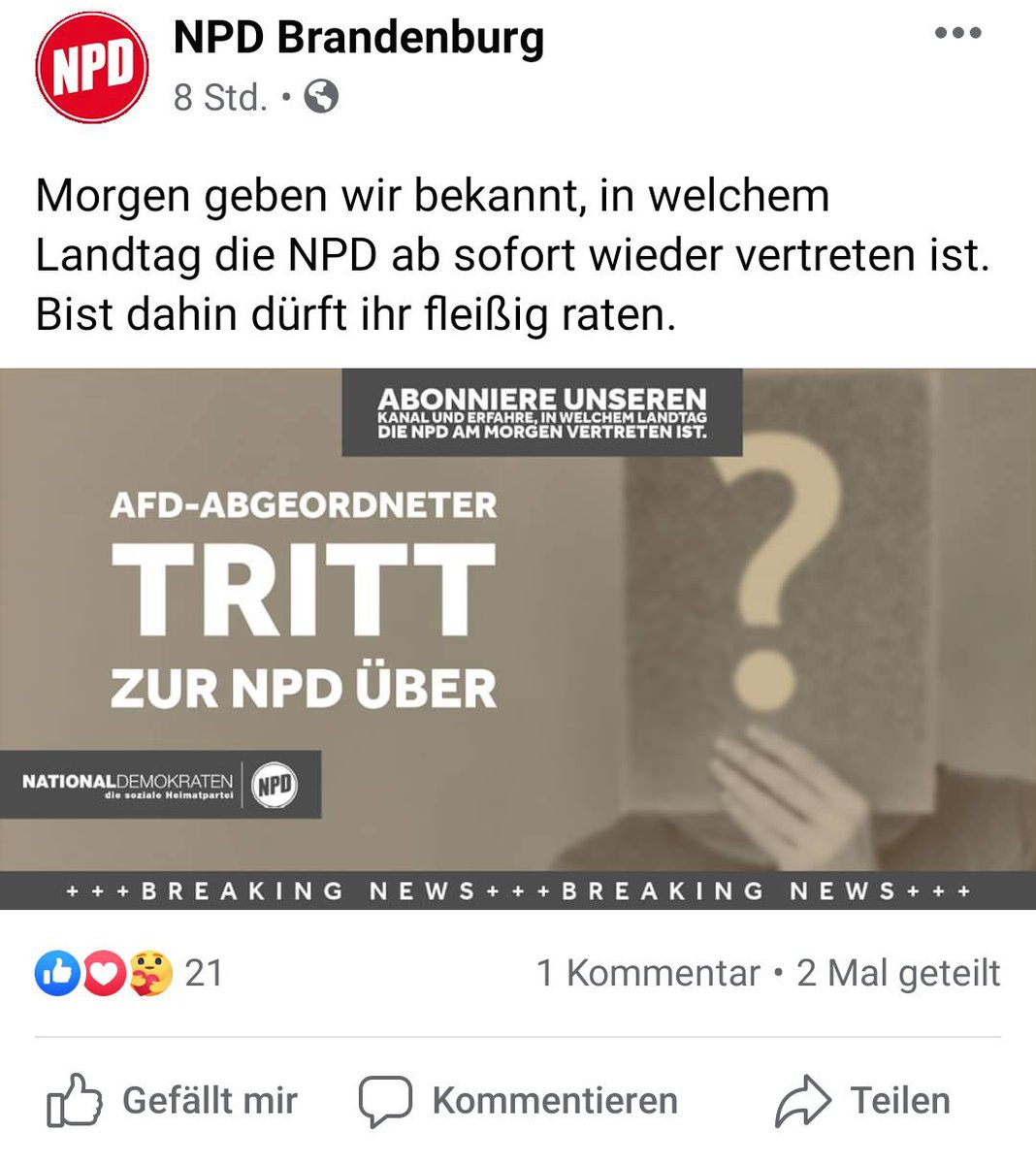 politicalbeauty's tweet photo. News von Himmler-Kalbitz: er tritt der NPD bei. https://t.co/fdRvlG5WEG