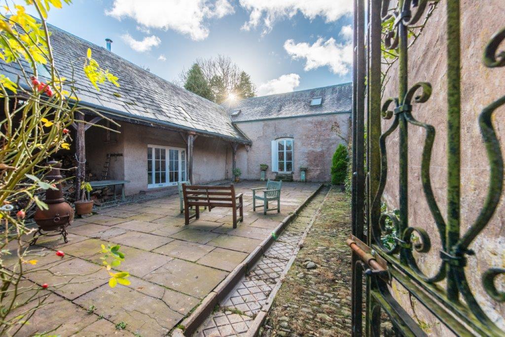 Galbraith_GALA's tweet photo. A courtyard garden that provides a sheltered outside space and an addition to the living space all in one. Wouldn't that be an excellent feature? #courtyard #outsideliving #steadingconversion https://t.co/xK9vHUa30t