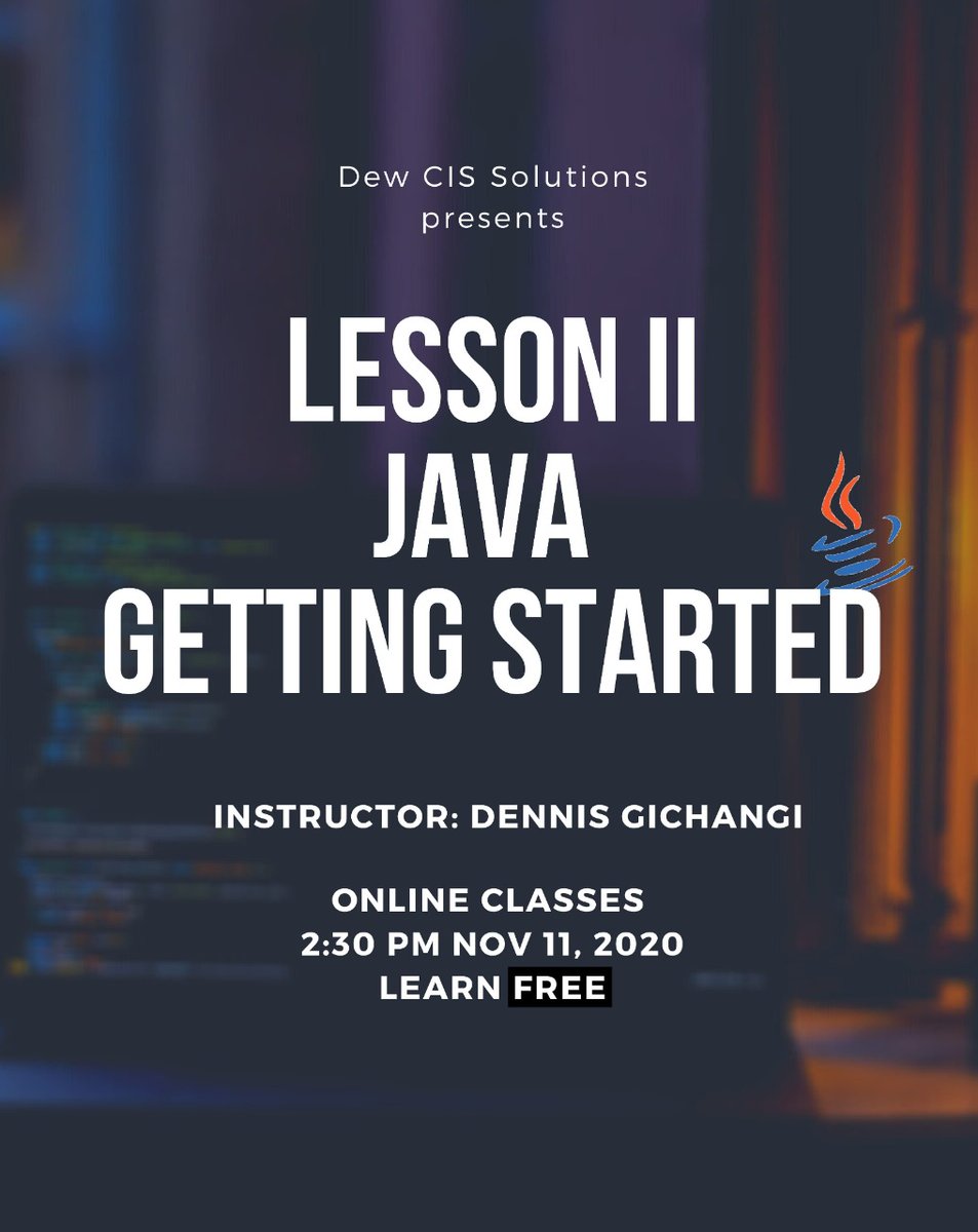 dewcis's tweet photo. Are you ready for tomorrow's  Free Java Online Class?
Clink on the link below to join the class
https://t.co/LtKX3dRb5w
#Java 
#Javaclasses
#techsupport https://t.co/2TEpTUqh7Q