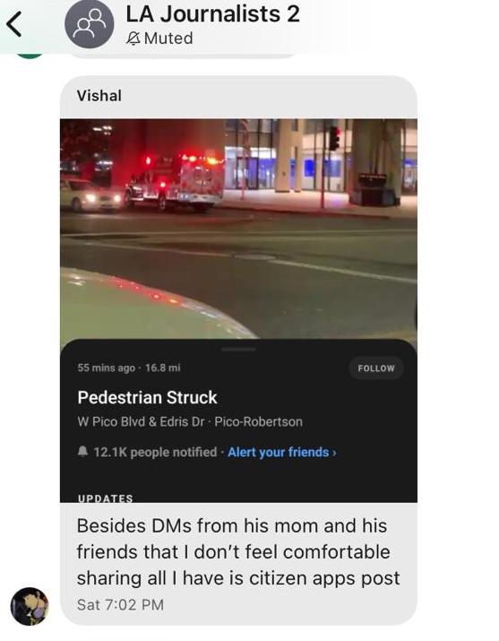 Vishal Singh -  @VPS_Reports , a frequent protester who was recently arrested in DTLA and was close to the Black Unity Camp, claimed to have DMs from the family.