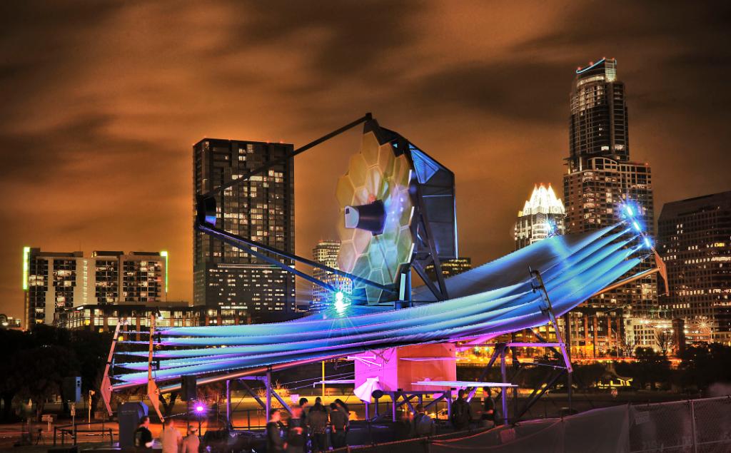 Northrop Grumman's full-scale model of the James Webb Space Telescope at South by Southwest in 2013. Credit: NASA/Chris Gunn