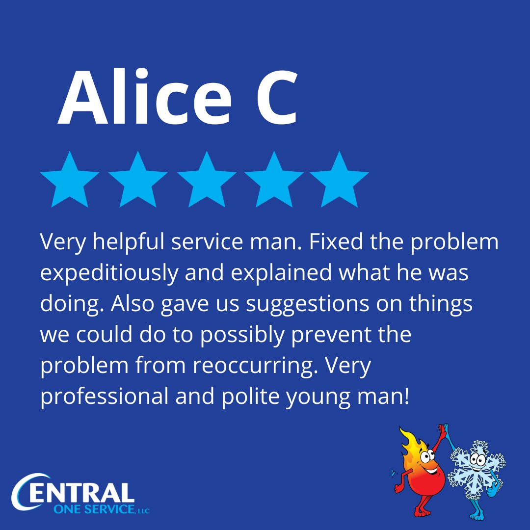 centraloneAR's tweet photo. Thanks so much for taking the time to leave us a review, Alice! We are so glad that you were pleased with our service.  #hvac #heatingandcooling #furnace #heater https://t.co/zxCORIUGWD