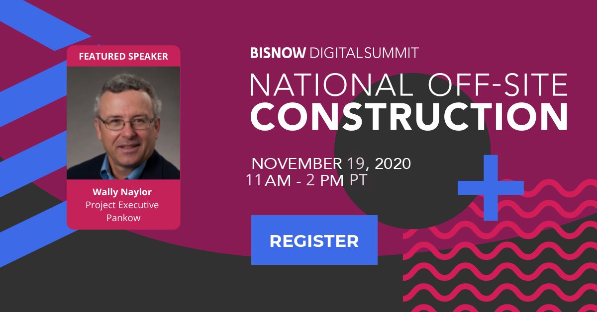 pankowbuilders's tweet photo. Join us next week, Thurs 11/19 @ the @Bisnow #DigitalSummit for National Off-Site Construction Summit. Our very own, Wally Naylor, will be discussing the rise of volumetric modular and the positive effects it can have on your next large-scale project. https://t.co/G7OqygGh90 https://t.co/P6v5B8mhC8