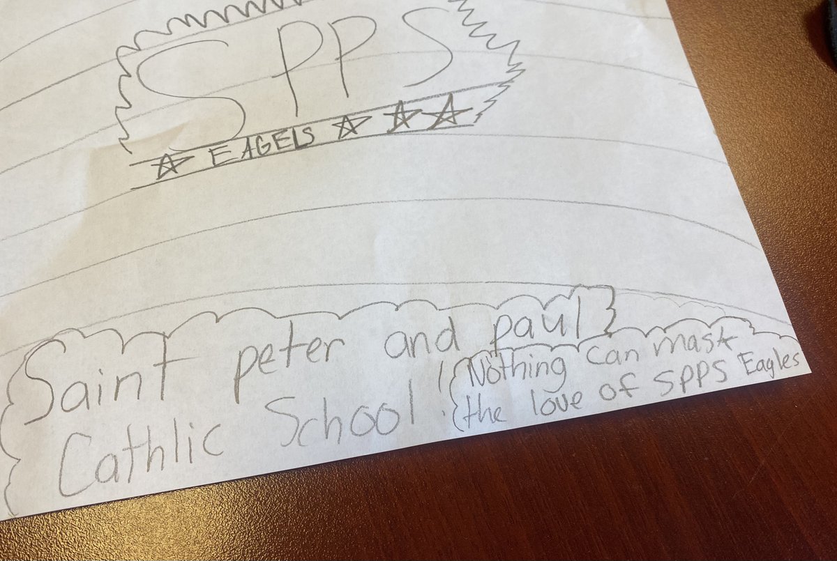 sppslex's tweet photo. “Nothing can mask the love of SPPS Eagles” - one of our sweet 4th grade students wrote this note to her teacher. #sppslex #DiscoverCatholicSchools https://t.co/LBAAfIPPTE