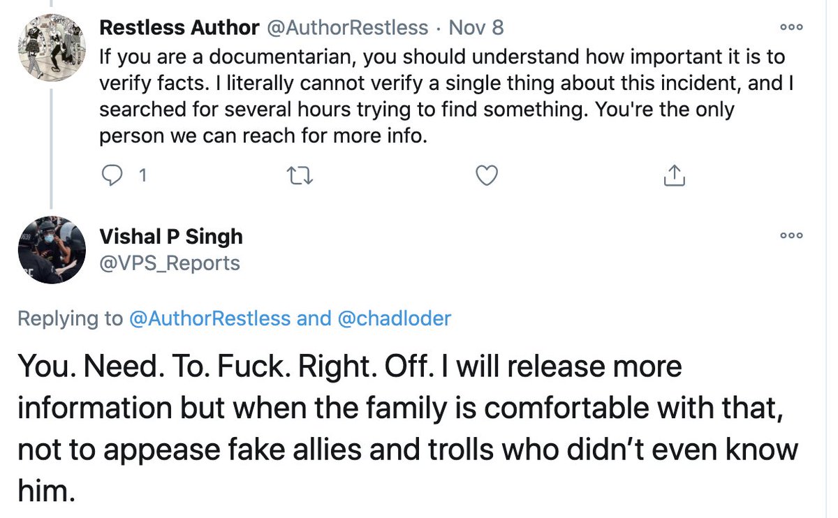 On Twitter,  @VPS_Reports publicly attacked those asking questions as well.