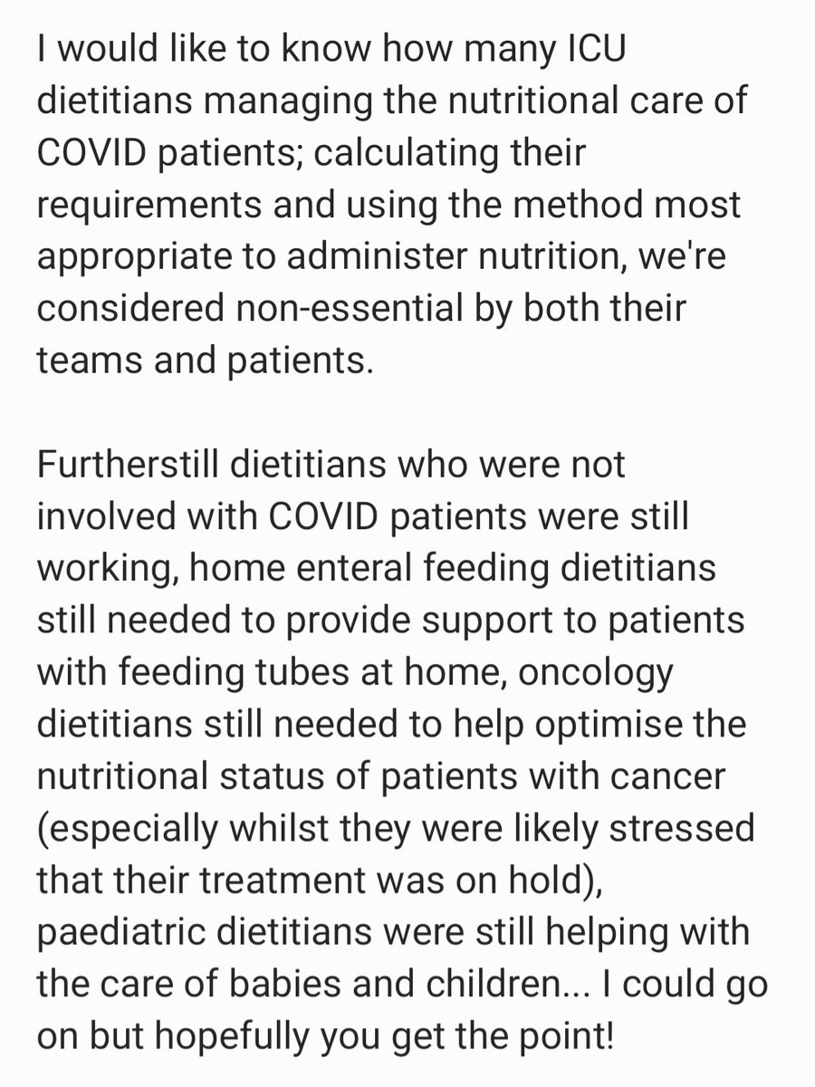 MichelleO91's tweet photo. A review of whats classed as "non-essential" is needed I think #trustadietitian #WhatDietitiansDo @BDA_Dietitians @DailyMailUK https://t.co/NIPZXsCovU