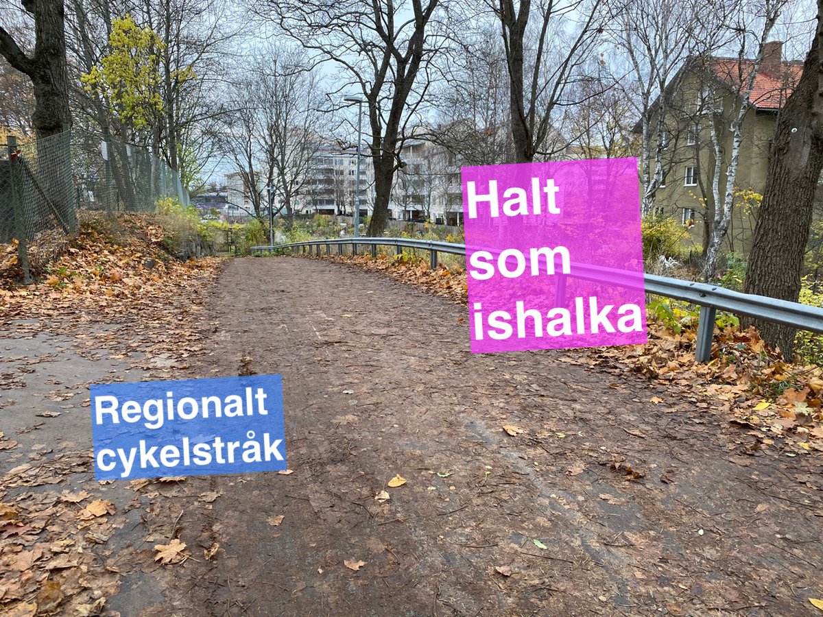 cyklandeombud's tweet photo. Hej @solnastad Hur hanterar ni lövhalka? Här på regionala cykelstråket är det som ishalka både för gång- och cykeltrafik. Trafikanter med funktionsvariationer är särskilt utsatta kartlänk https://t.co/RjxcRrealP  #funktionsrätt #cykla #trafiksäkerhet https://t.co/AuRwZxbFNW