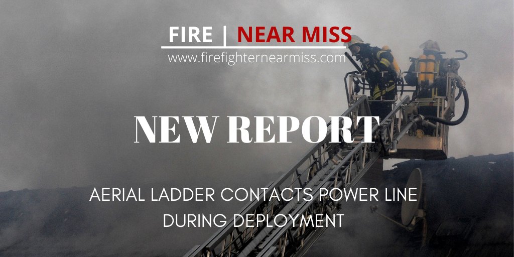 FFNearMiss's tweet photo. A ladder truck makes contact with power lines during setup.

https://t.co/M70KtyJ0TO https://t.co/K1oCrBTU4L
