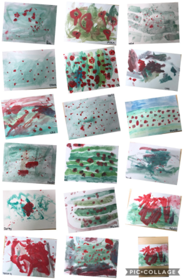 EYFSGateway's tweet photo. Our amazing Reception children have created amazing pictures of poppy fields by using watercolours - we are all so proud of them. Such concentration and attention to detail. @GatewayFCAT #EYFS #RemembranceDay https://t.co/DzbAtOt0mw