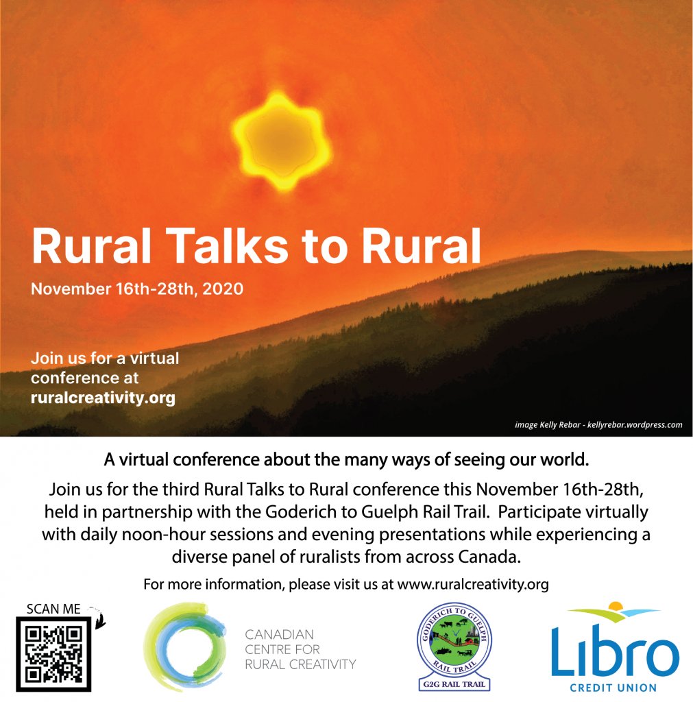 CRRF_FCRR's tweet photo. Between November 16-28, the Rural Talks to Rural (R2R20) virtual conference will bring people together, from across the County, the Country and beyond our borders to imagine the future of rural. 

More info: https://t.co/paPfUXonuI https://t.co/sf9E3PXPpo