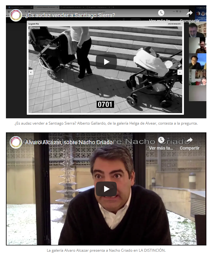 ArteInformado's tweet photo. 📌 #PacoDeBlas, director de #LaDistincion, ha moderado distintos encuentros vía zoom con galerías españolas participantes que, además de presentar sus respectivos proyectos, han ofrecido interesantes análisis sobre el galerismo y su modelo de difusión: https://t.co/WV6gEmgrlC https://t.co/KqlnBhNBnM