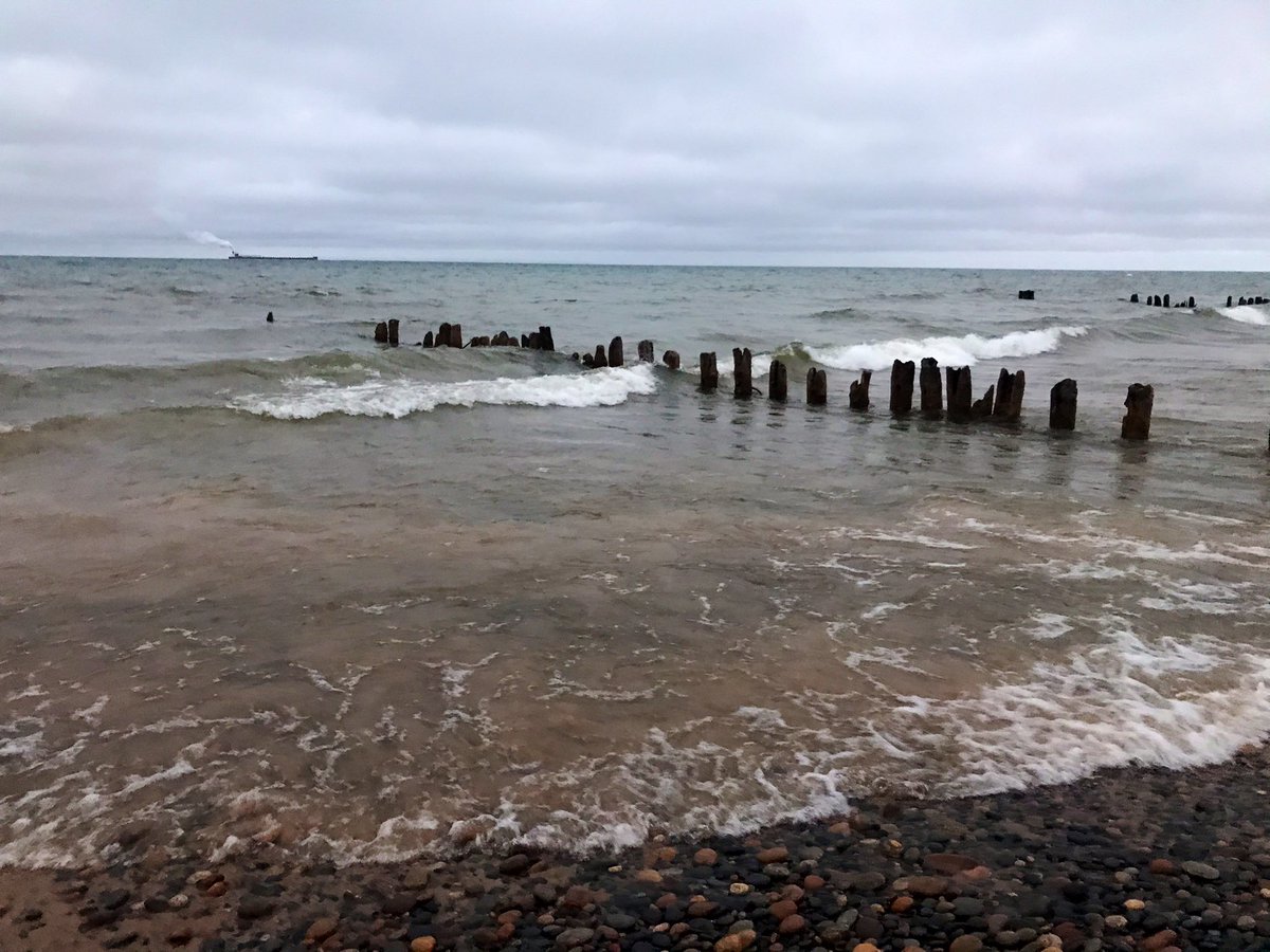 Sunrise 680. This isn’t my favorite photo from the morning. And it’s not looking towards the sunrise. But it is looking north from Whitefish Point, where the Edmund Fitzgerald sank 17 miles away on this date 45 years ago. &ndash; bei  Whitefish Point Lighthouse