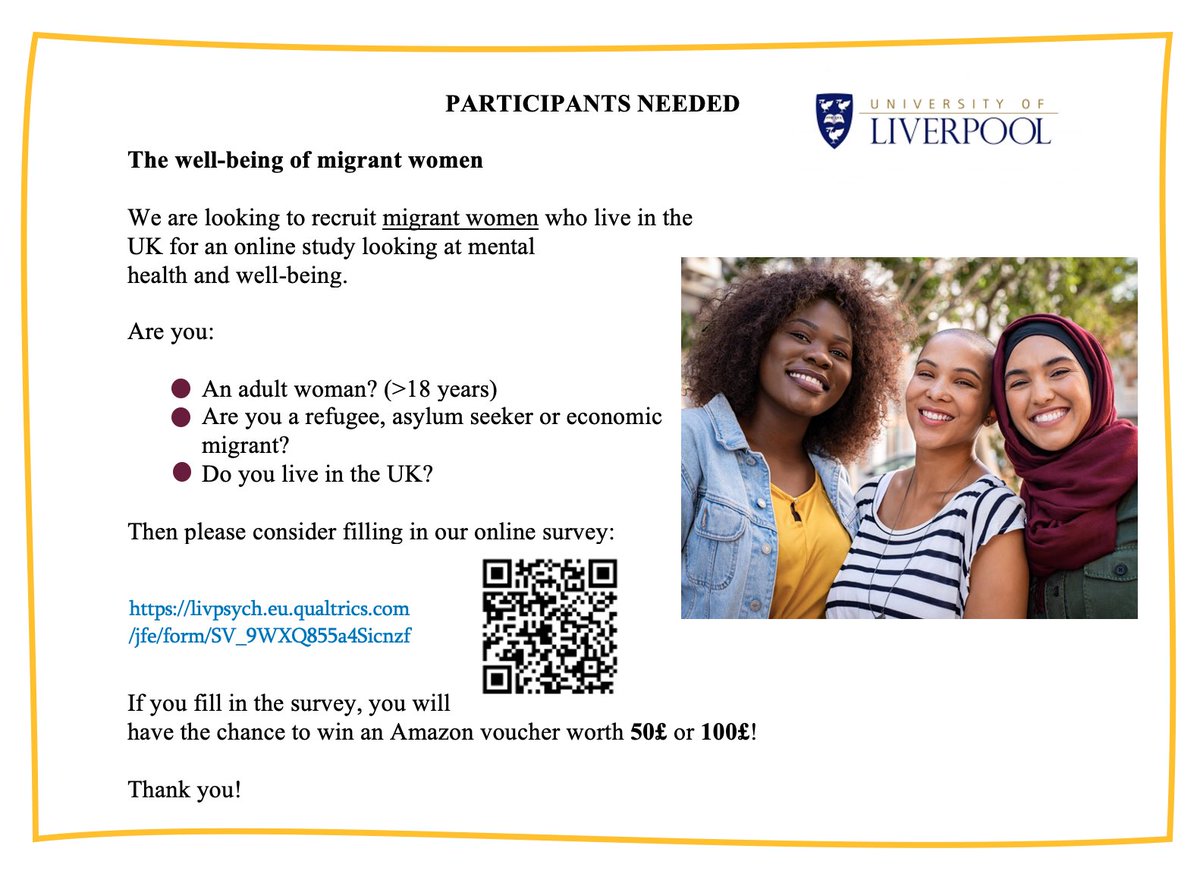 RefugeesCapabi1's tweet photo. We are still recruiting #migrant #women in the UK for this study on #mentalhealth and #wellbeing 🌍 If you are an adult refugee, asylum seeker or economic migrant living in the UK then please consider taking part: https://t.co/OhewDi0Rbo https://t.co/MBnE6sP3kb