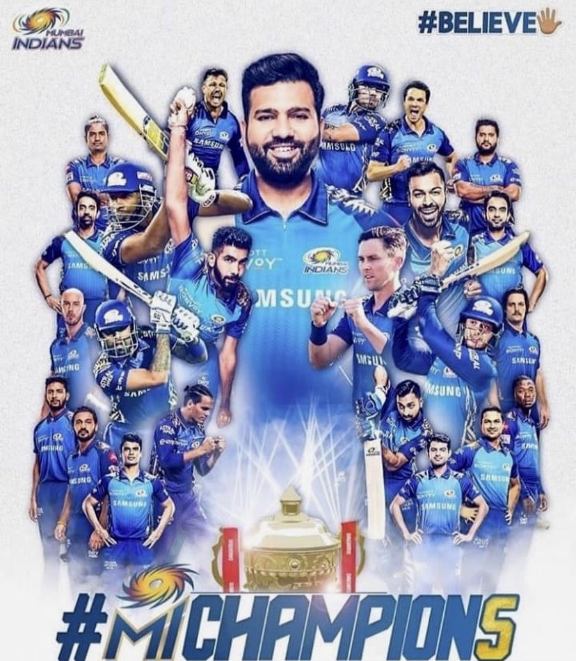 BawalGaming's tweet photo. #Mumbaikars Congratulation 🎊🎉 Team @mipaltan 

🏆Mumbai wins its 5th Indian Premier League title.

#Bawal #OneFamily #MumbaiIndians #Believe🖐🏼 #MIChampion5 #MIvDC
#ipl2020 #mumbaiindians #mumbaiindians💙 #mumbai #bawalgaming #game #ipl #cricket #ipl2020 #iplwinner https://t.co/kxWTJNWULQ