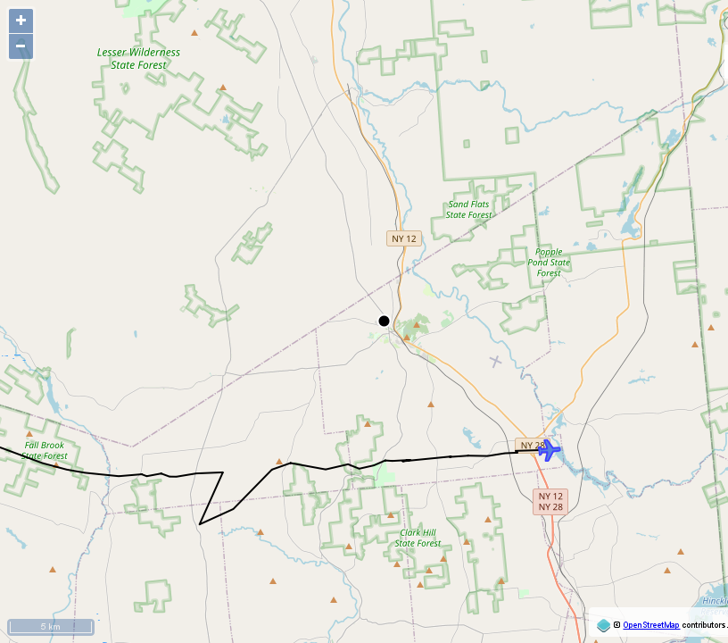 #AE04E2 : 2.1 mi away @ 25000 ft and 66.5° frm hrzn, heading E @ 599.6mi/h 13:11:07 icao:AE04E2. #UpInTheClouds #FastMover #AboveBoonville #ADSB
