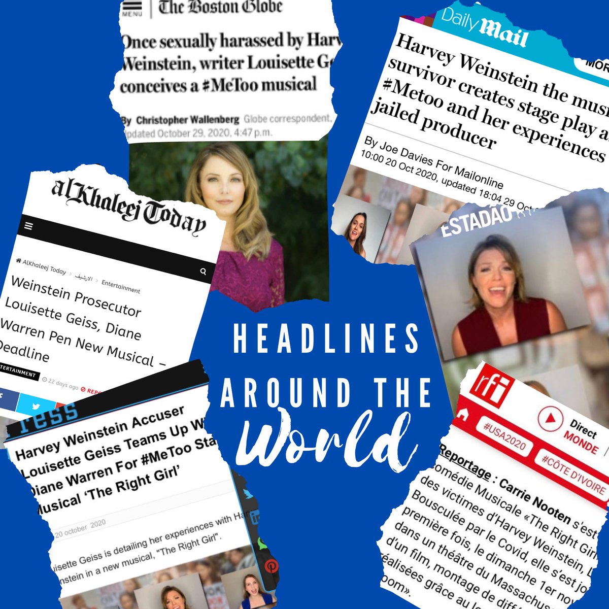 louisettegeiss's tweet photo. It’s so exciting that “The Right Girl” is making headlines around the globe! From @BostonGlobe to Al Khaleej to @DailyMail to #RFI, we’re proud that our story is resonating with people from all around the world. We hope that @RightGirlShow can change the world!
#musical #musicals https://t.co/qqrtMLm62s