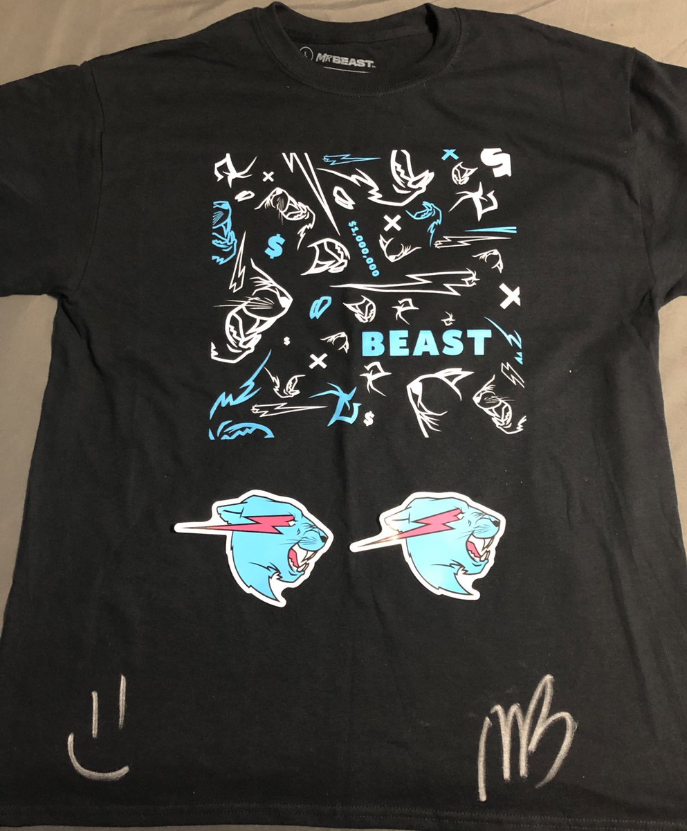 Twin_icarus's tweet photo. @MrBeastYT love the shirt keep up the great work!!!! https://t.co/hS38RF8rhV