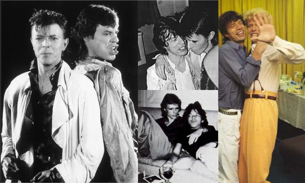 David Bowie and Mick Jagger: Bowie's wife once caught them naked together in bed. They denied it, obviously.