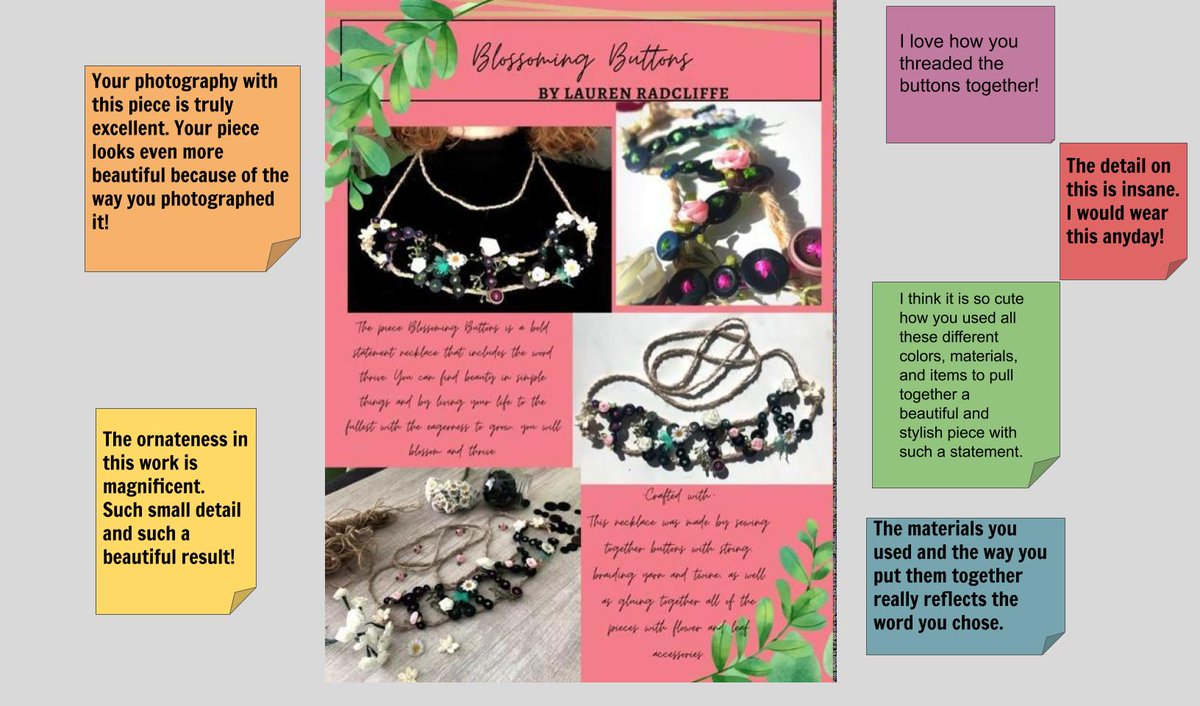 Q1: I am adapting my gallery walk critiques into digital ones using Google Slides. Students can comment on each others' work using digital sticky notes #PMEchat