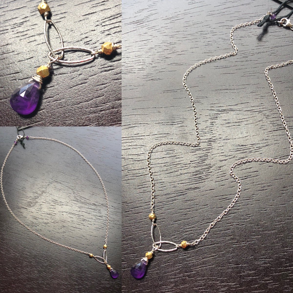 LittleSisterDe1's tweet photo. Needing a little burst of energy in your fall wardrobe? This sweet Amethyst necklace is sure to deliver! Featuring a petite pendant with rich purple Amethyst and both gold vermeil and sterling silver, you have it all in one piece! Amethyst necklace, $52. https://t.co/8YZuJ1vjuF