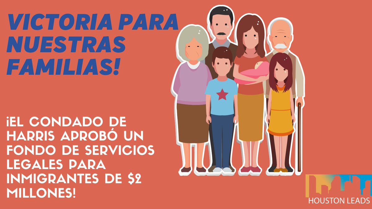 houston_leads's tweet photo. Houston Leads has advocated for an immigrant legal defense fund since 2018. Today, we celebrate a huge - $2M - victory! Thank you @LinaHidalgoTX @RodneyEllis @AdrianGarciaHTX for listening to impacted communities and demonstrating your commitment every Houstonian! #RepresentHTX https://t.co/9h4X01FUxY