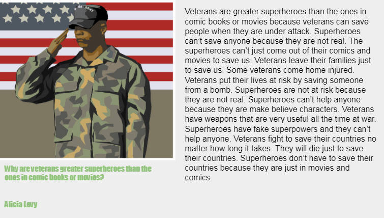 Grade4sfabx's tweet photo. Grade 4 Salutes Our U.S. Veterans, Our Superheroes! A Big Thank You to our Veterans!🇺🇸 @Grade4SFABX @sfaBronx https://t.co/gwzXtrByKd