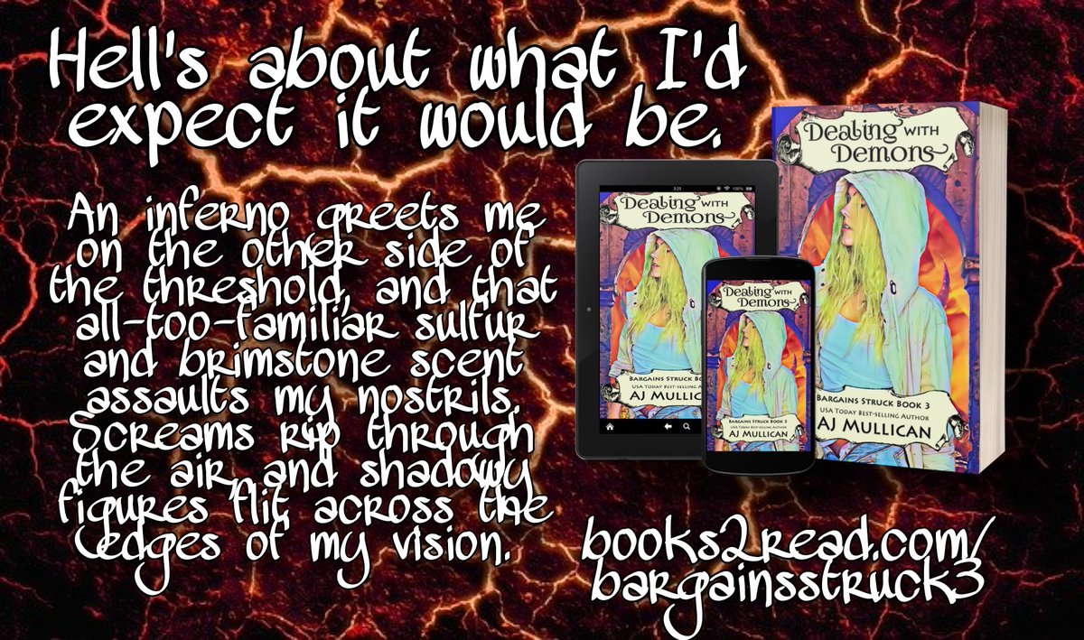 AJMullican's tweet photo. "Hell's about what I'd expect it would be." Just two more weeks until release day! #paranormalromance #pnr #reverseharem #whychoose #dealingwithdemons #preorder https://t.co/ydcQPkWeO8 https://t.co/MTwbBrKsHM