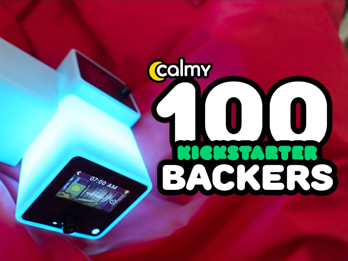 JOYfamilytech's tweet photo. We just passed 100 backers on Kickstarter! Thank you all for your support. 
Calmy is a storyteller device that provides soothing stories, calming sounds, and light ambiances for kids of all ages, making bedtime more peaceful and easing restless minds. https://t.co/zlzUOZnk3D https://t.co/Ge5C7Ml4DN