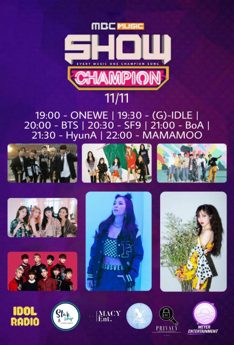 Estamos a um dia da primeira edição do Show Champion, contaremos com maravilhosos artistas para essa grande estreia, está com vontade de ir? Corra já e entre no grupo do telegram! t.me/joinchat/UZRFE…