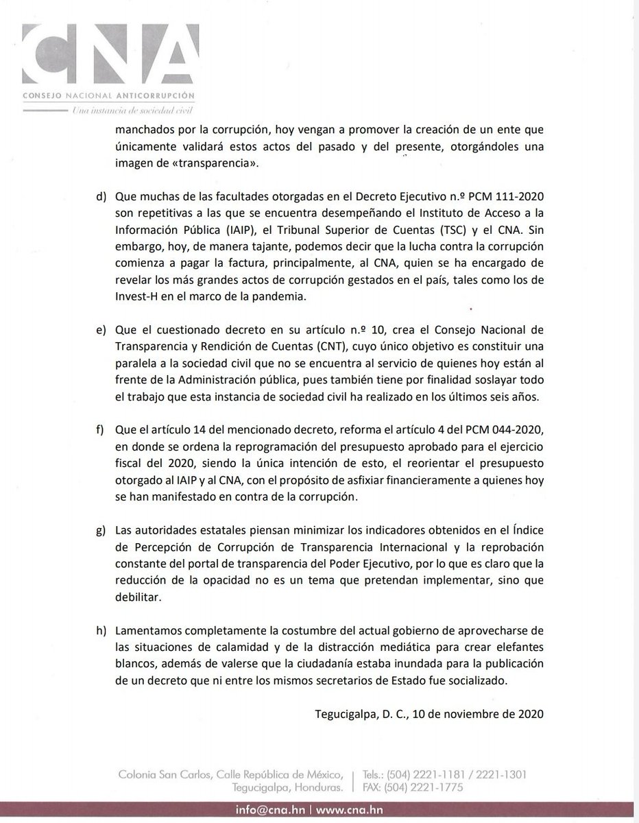cnahonduras's tweet photo. #URGENTE l El CNA ante la creación de la Secretaria de Estado en los Despachos de Transparencia, se pronuncia en los siguientes términos:

#SoloElPuebloSalvaAlPueblo https://t.co/gBkZpi8hEW