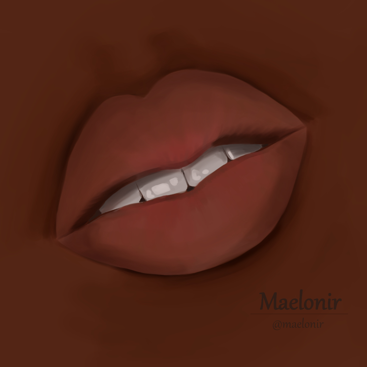 Maelonir's tweet photo. Day 7 of Novice November!
Another timed hour study but this time of lips! I didn't have time to get to the lip gloss 😔
#novicenovember #lips #artstudy #lipsstudy #paintingstudy #digitalstudy #digitalart https://t.co/7It23R6WOY