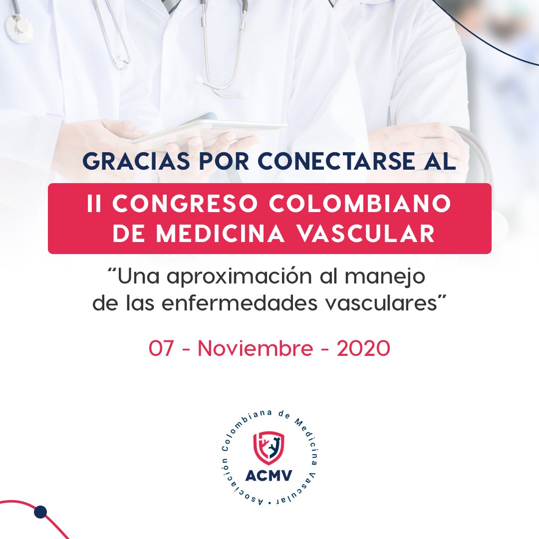 acmvascular's tweet photo. Gracias a los participantes y asistentes por conectarse al lI Congreso Colombiano de Medicina Vascular.
“Una aproximación al manejo de las enfermedades vasculares”
.
#enfermedadesvasculares #Enfermedades #congreso #acmv #enfermedadvenosacrónica #enfermedad #arterialperiferica https://t.co/2egVUX5nHe