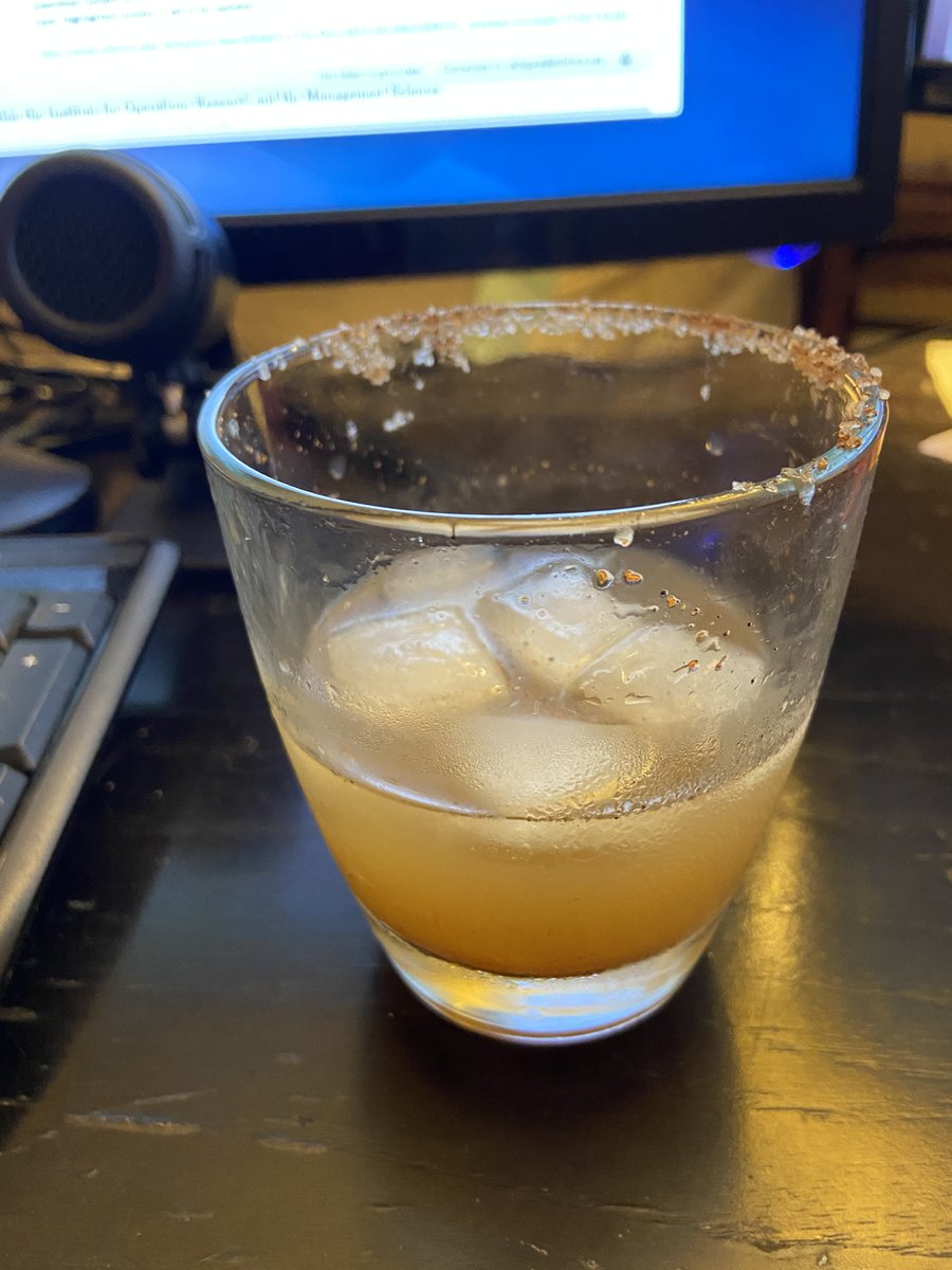 patrice_informs's tweet photo. Another great day at #INFORMS2020, enjoying my cocktail of the day, a spicy apple cider margarita! https://t.co/WhswgcZd6p