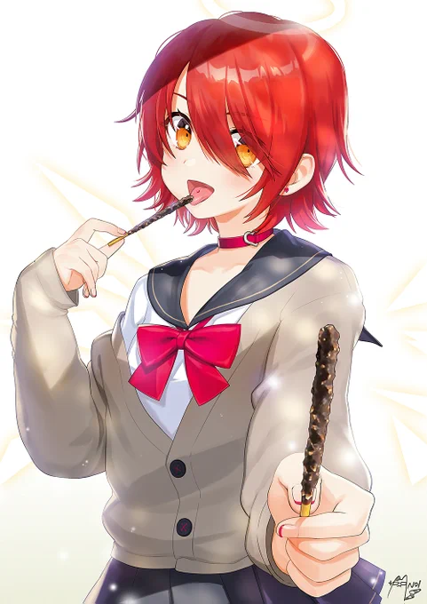 「食べる?❤️」
#ポッキーの日 #명일방주 #明日方舟 #アークナイツ #エクシア #能天使 