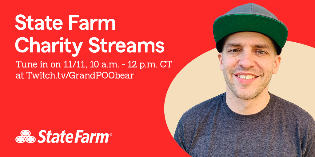 GrandPOOBear's tweet photo. #ad Streaming w/friends to help State Farm raise money for @AbleGamers. Helping others in the gaming community is an awesome cause, so come join the stream!
 
Tomorrow, 11/11 at 10 a.m. CT on https://t.co/0idJfsThNS #SoEveryoneCanGame https://t.co/gj6q3o0WBi