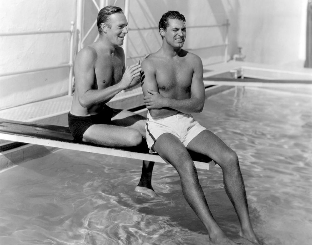 Cary Grant and Randolph Scott:Also roomies. Paramont Studios forced Grant to marry a woman, but they never stopped seeing and loving each other.