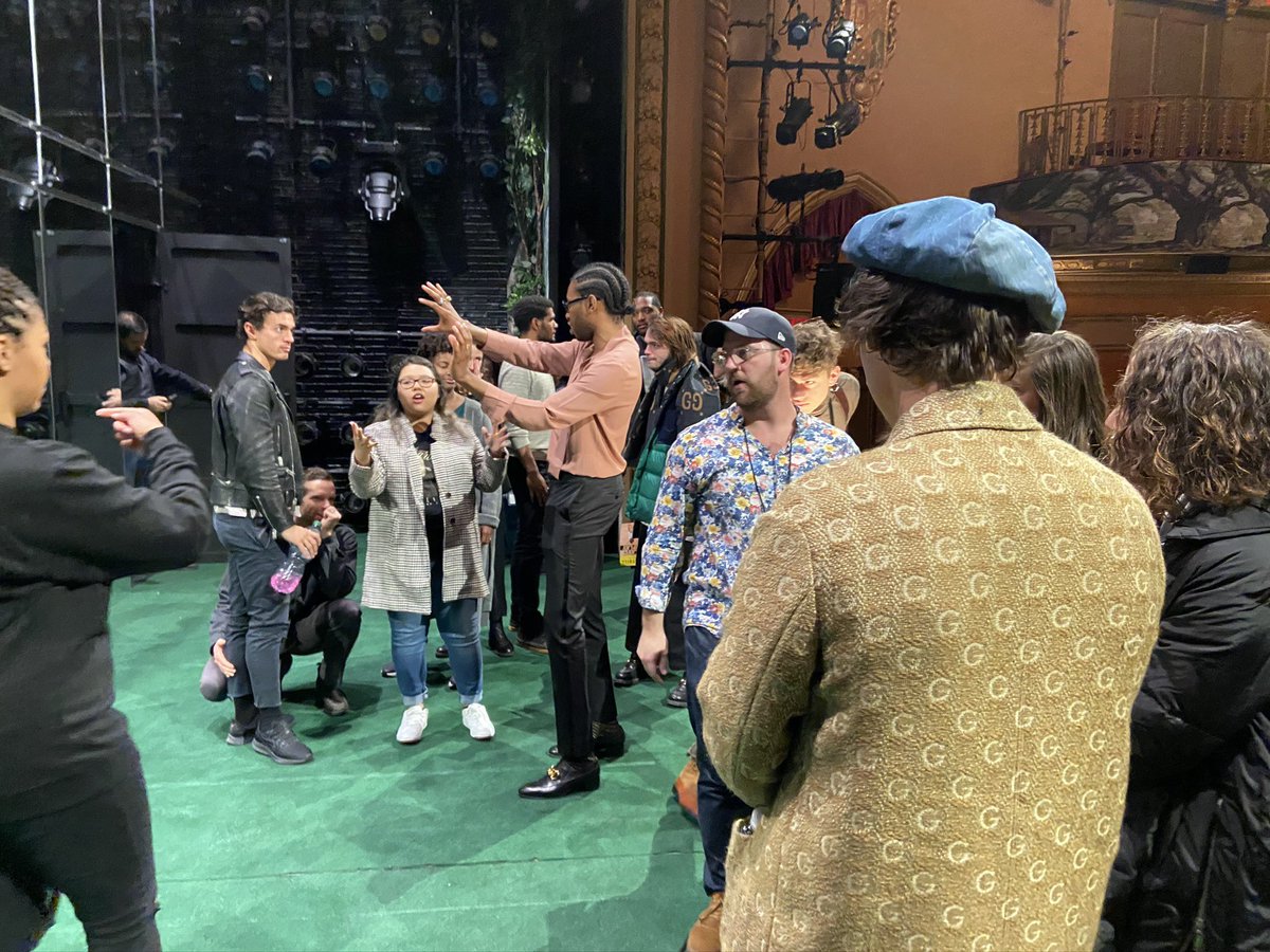 We was on stage and i was geeked again and we were all chilling and having a ki