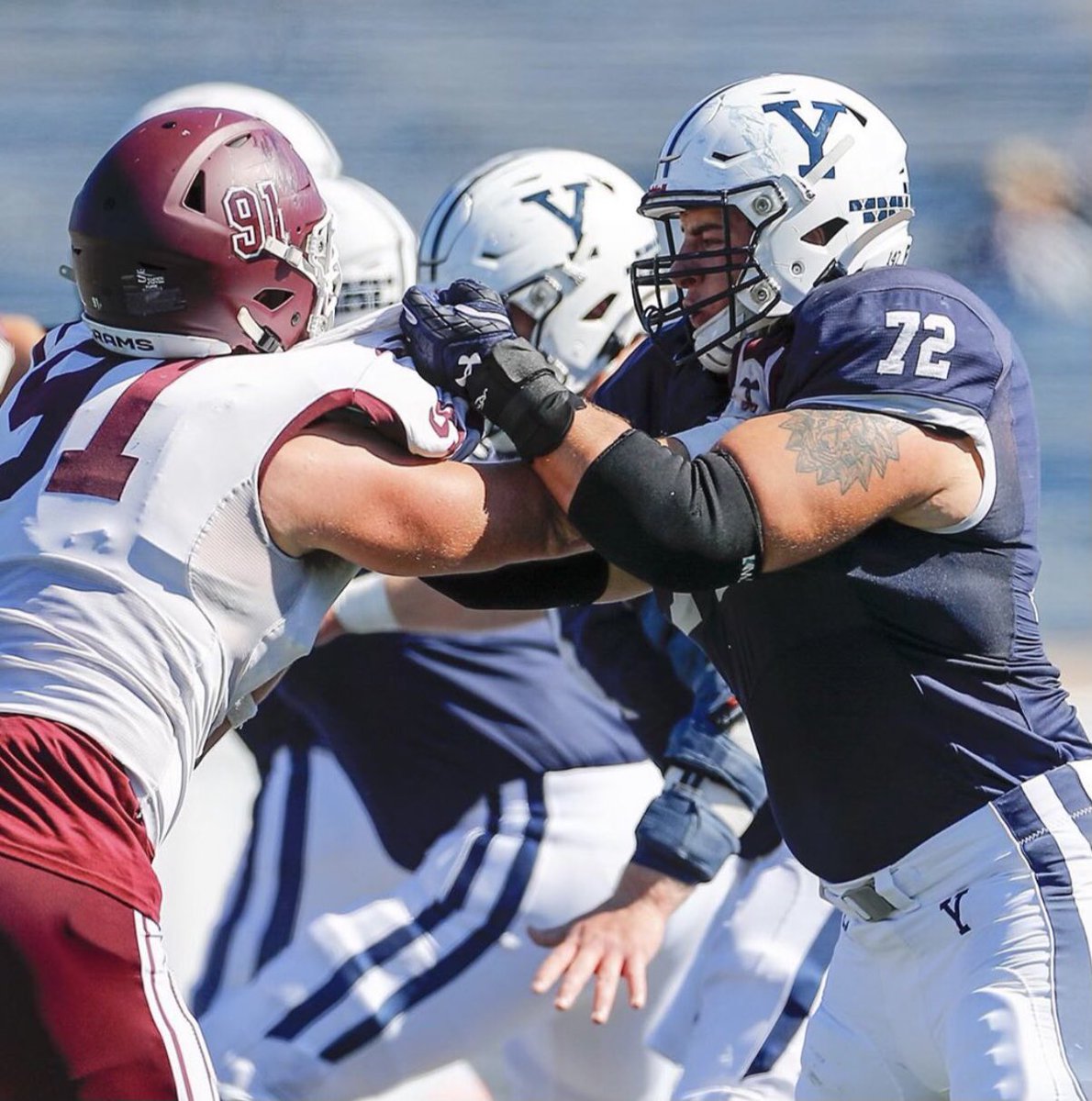 AidanPalmer18's tweet photo. Had a great talk with coach @AlNetter and blessed to have received an offer from the esteemed  Yale University! @yalefootball https://t.co/b4qIMvOnEA