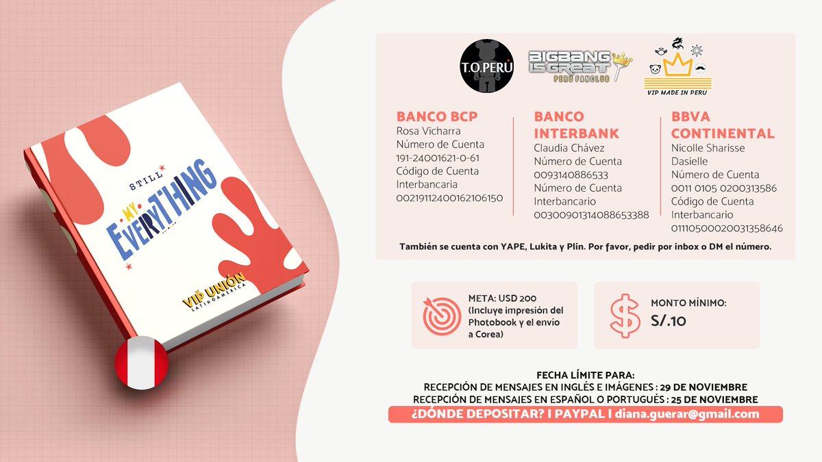 TOP_Peru's tweet photo. [🐼Still my Everything 🐼]
VIP🇵🇪 es el momento de celebrar el cumple de nuestro🐼. En conjunto con @vip_latam le enviaremos un photobook. Pueden mandar un msje en Español o Inglés,lo único que deben hacer es donar 10 soles,y enviar el msje a vipunionlatam@gmail.com. 
Más info👇👇 https://t.co/4WVWNZig7M
