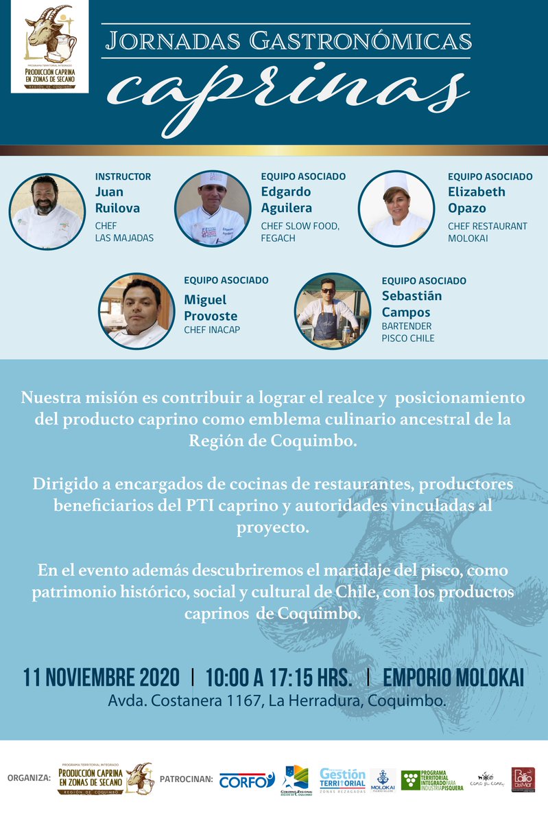 caprinochile's tweet photo. ¡Mañana! 
⠀
Esta será nuestra clínica gastronómica ✨
⠀
6 emprendedores caprinos aportarán con sus productos para que los chef realicen diferentes preparaciones 👏🏻 https://t.co/FESdj8jnHF