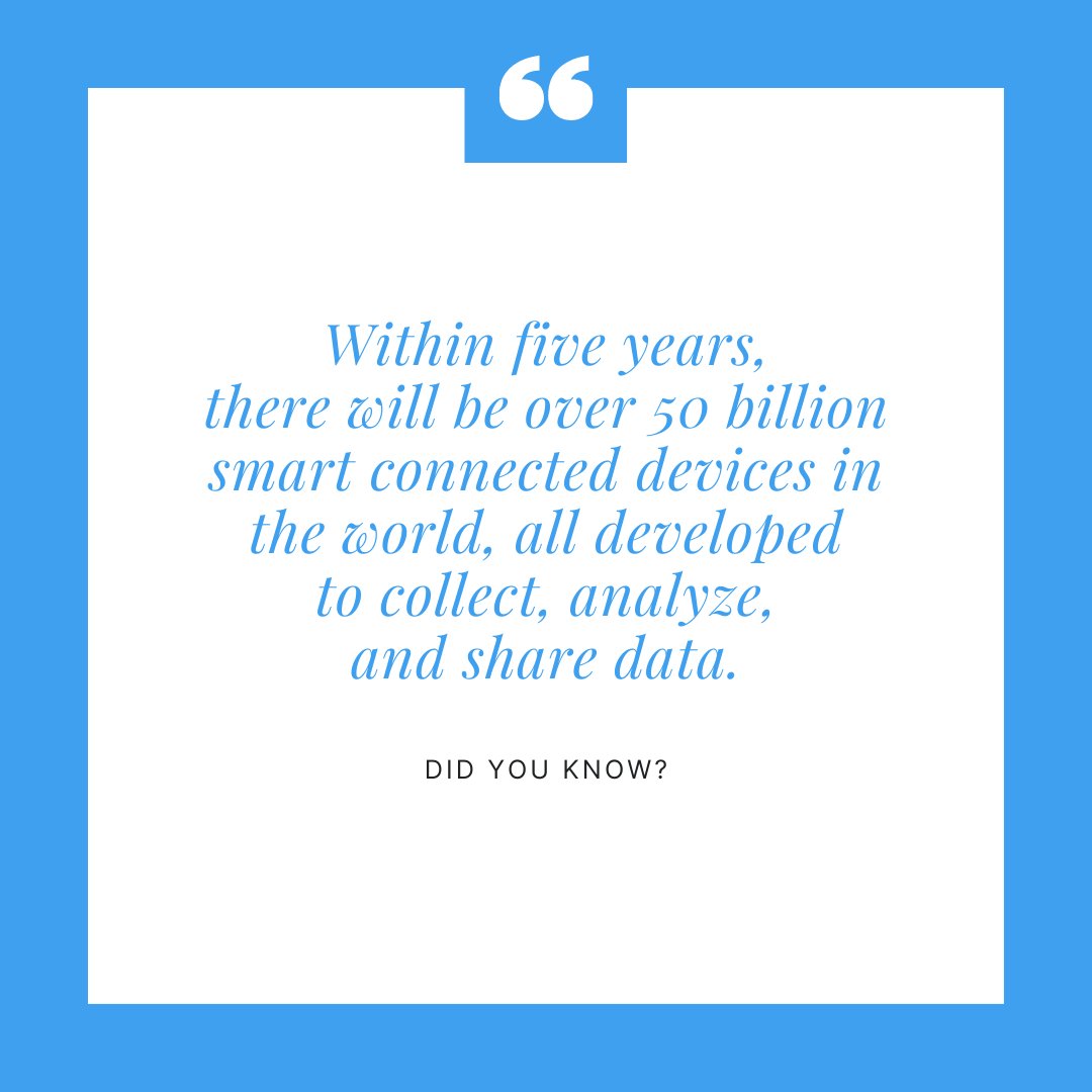 CreativeBearTec's tweet photo. Did you know?
.
“Within five years, there will be over 50 billion smart connected devices in the world, all developed to collect, analyze, and share data.”
.
.
.
#creativebeartech #datavisualization #dataanalysis #dataanalyst #statistics #businessintelligence https://t.co/0SOJSZXVHk