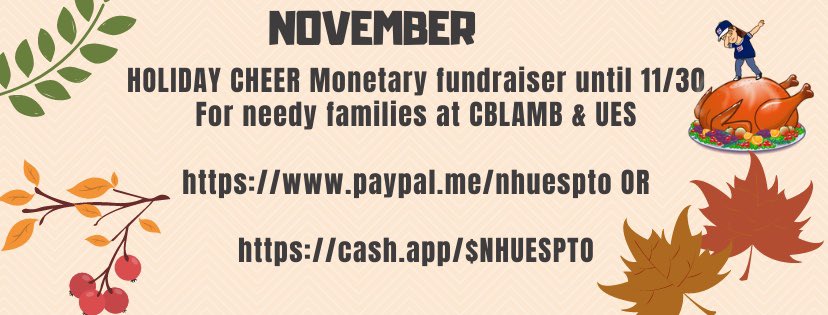 NH UES PTO (@nhuespto) on Twitter photo Donations being accepted for needy families of <a href="/cblambpto/">CB Lamb PTO</a> <a href="/NHUESPTO/">NH UES PTO</a> cash.app/$NHUESPTO or paypal.me/nhuespto <a href="/NHTSCHOOLS/">North Hanover Schools</a> <a href="/NHTSTech/">Chris Sazo</a> <a href="/helenpaynehp/">Helen Payne</a> <a href="/jalvarez_jimmy/">Jimmy Alvarez</a> <a href="/DrPatersonCBL/">Dr. Gerald Paterson</a> #HOLIDAYCHEER Donations being accepted for needy families of <a href="/cblambpto/">CB Lamb PTO</a> <a href="/NHUESPTO/">NH UES PTO</a> cash.app/$NHUESPTO or paypal.me/nhuespto <a href="/NHTSCHOOLS/">North Hanover Schools</a> <a href="/NHTSTech/">Chris Sazo</a> <a href="/helenpaynehp/">Helen Payne</a> <a href="/jalvarez_jimmy/">Jimmy Alvarez</a> <a href="/DrPatersonCBL/">Dr. Gerald Paterson</a> #HOLIDAYCHEER