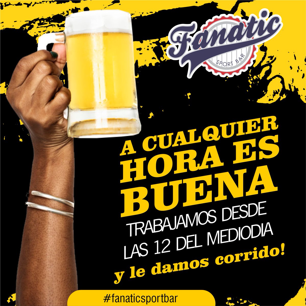 A cualquier hora es buena `para tomarse una bien fría,
así que comienza desde temprano, abrimos desde el 
mediodía y trabajamos corrido....#fanaticsportbar #araure #acarigua #portuguesa