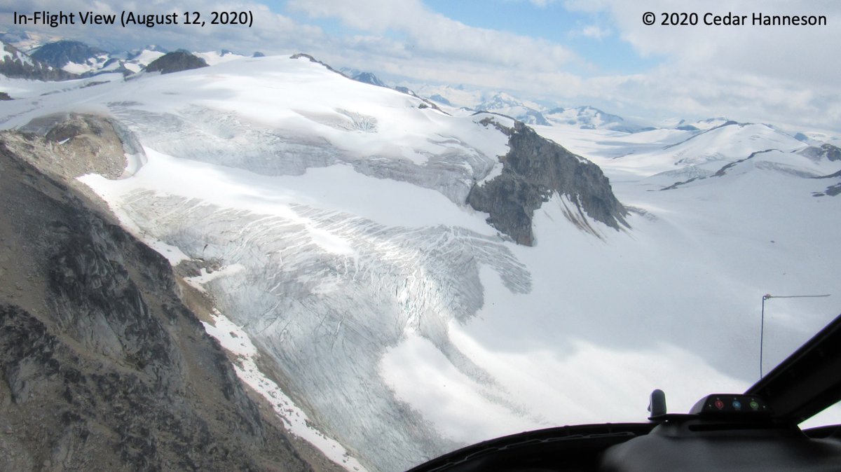 CedarHanneson's tweet photo. Flying over the glaciers and snowfields between #MountMeager and #Whistler on August 12, 2020. Absolutely amazing! #Mountains #Glacier https://t.co/OyhLpeFrM2