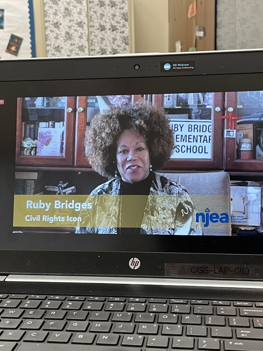 stylerteacher's tweet photo. Thank you #RubyBridges for sharing your life and being a #civilrightsicon — your courage, confidence and humility are palpable even thru a screen. Thank you to  @NJEA for helping share her story last week. https://t.co/c0PWwqgTIw