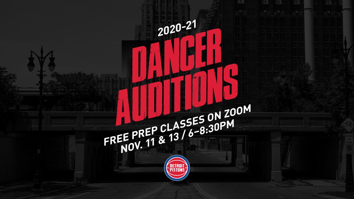 Want to join our team this season? Our virtual auditions are November 16 and our prep classes are this week! 

Get the details and sign up: bit.ly/DetroitPIstons…
