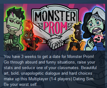 also of course Monster Prom from  @btflglitch which isnt a 100% otome game (but you can play it like it is...!) but is genuinely fantastic and what you should be playing in the crazy year 2020 because its thematically fitting. also with a camp-themed sequel!