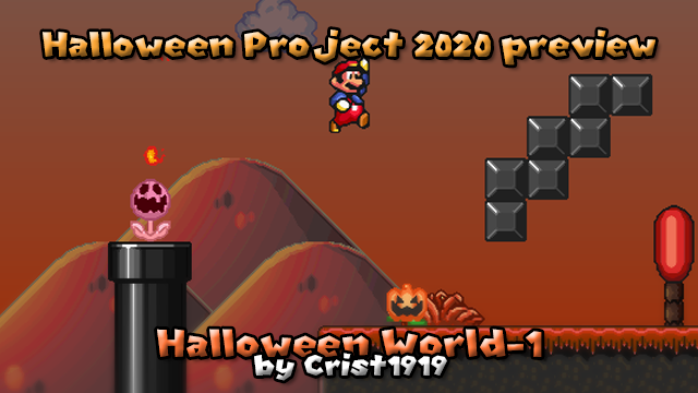 MarioVariable's tweet photo. Sneak peak of upcoming #HalloweenProject2020 , featuring Halloween World-1 level by Crist1919 + release date announcement.
https://t.co/fUpmrV1q0G https://t.co/wORESLD5uL